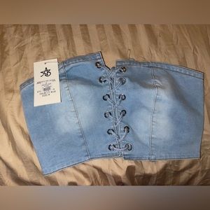 Denim tube top
